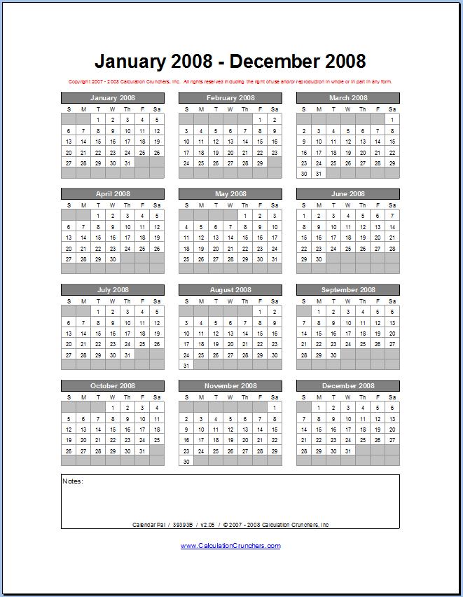 Annual Calendar